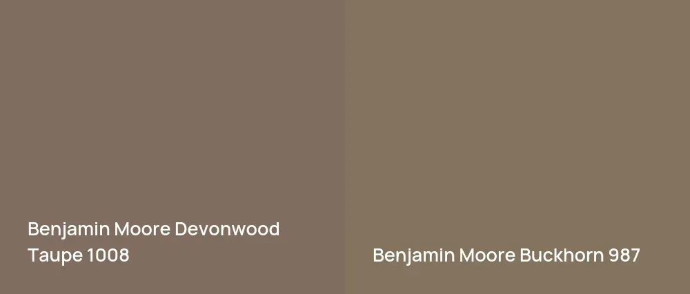 Benjamin Moore Devonwood Taupe 1008 vs Benjamin Moore Buckhorn 987