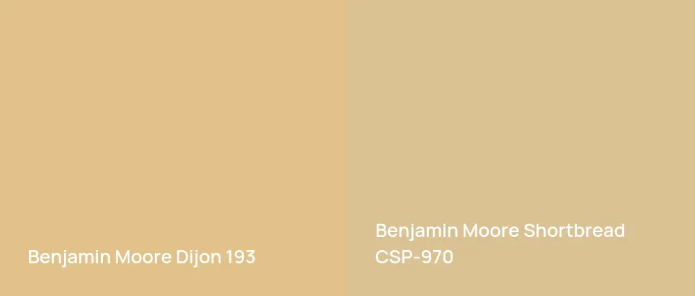 Benjamin Moore Dijon 193 vs Benjamin Moore Shortbread CSP-970