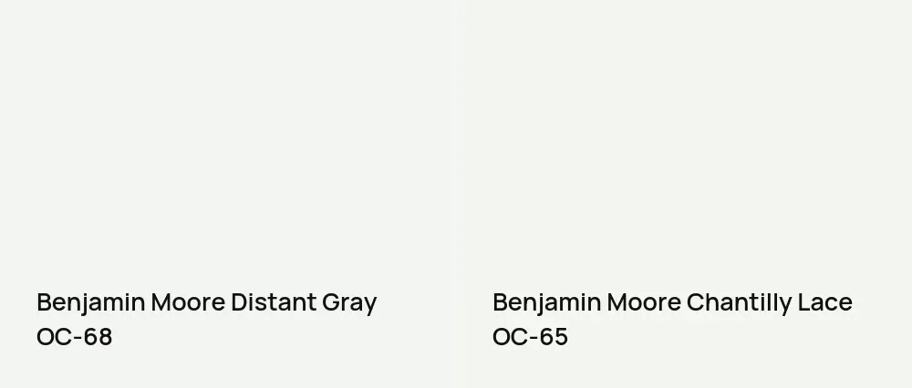 Benjamin Moore Distant Gray OC-68 vs Benjamin Moore Chantilly Lace OC-65