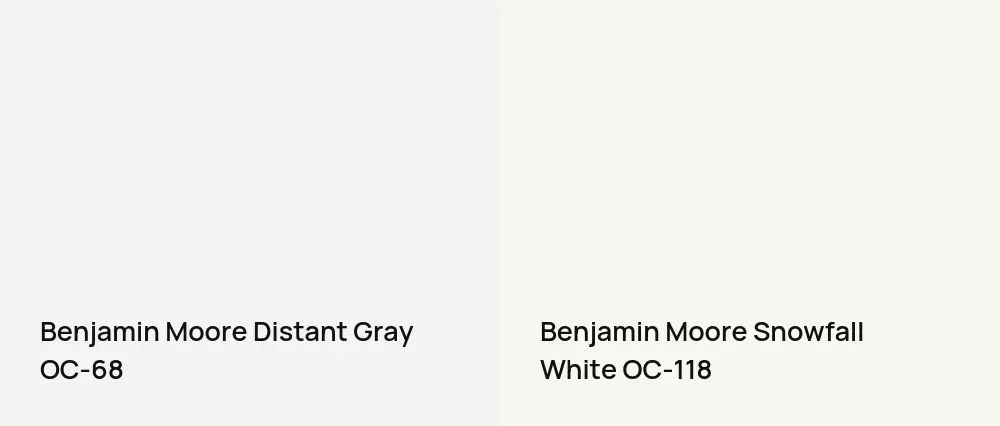 Benjamin Moore Distant Gray OC-68 vs Benjamin Moore Snowfall White OC-118