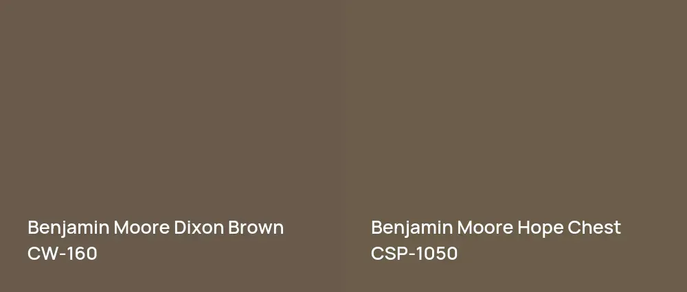Benjamin Moore Dixon Brown CW-160 vs Benjamin Moore Hope Chest CSP-1050