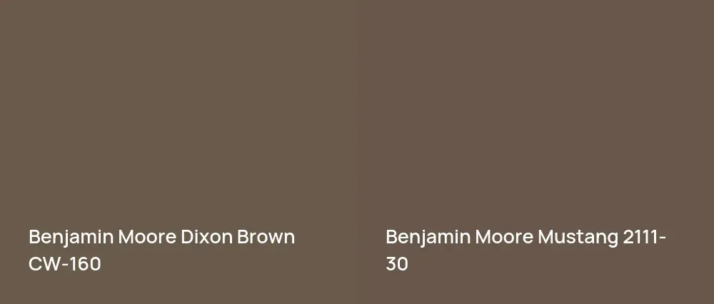 Benjamin Moore Dixon Brown CW-160 vs Benjamin Moore Mustang 2111-30