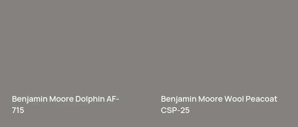 Benjamin Moore Dolphin AF-715 vs Benjamin Moore Wool Peacoat CSP-25