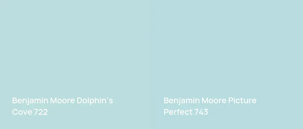 Benjamin Moore Dolphin's Cove 722 vs Benjamin Moore Picture Perfect 743