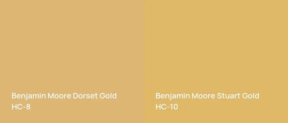 Benjamin Moore Dorset Gold HC-8 vs Benjamin Moore Stuart Gold HC-10