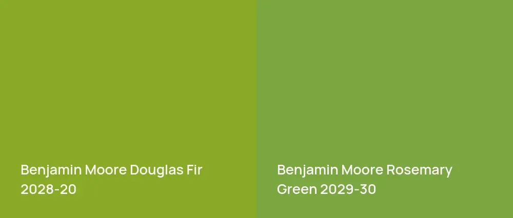 Benjamin Moore Douglas Fir 2028-20 vs Benjamin Moore Rosemary Green 2029-30