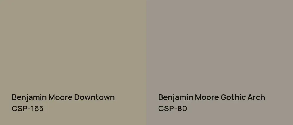 Benjamin Moore Downtown CSP-165 vs Benjamin Moore Gothic Arch CSP-80