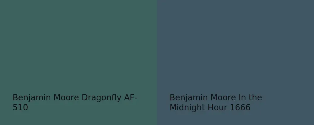 Benjamin Moore Dragonfly AF-510 vs Benjamin Moore In the Midnight Hour 1666