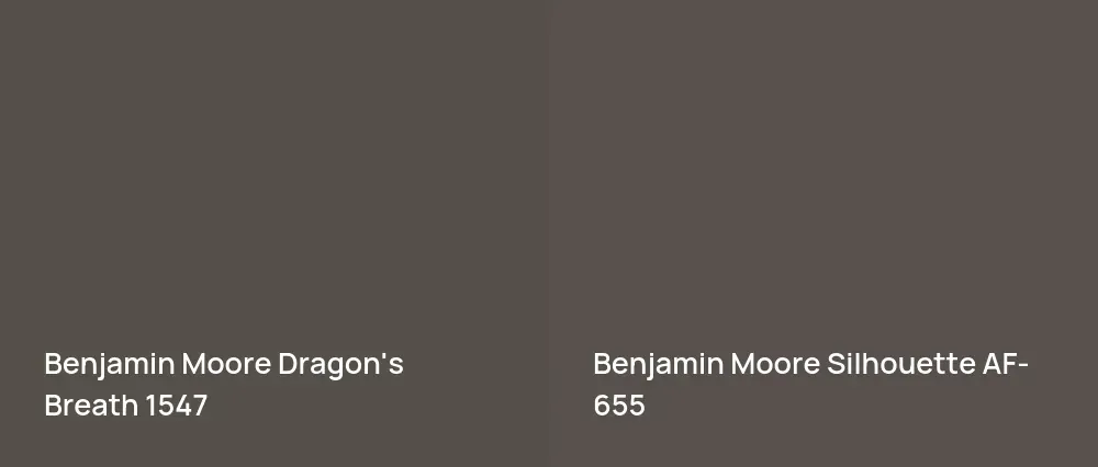 Benjamin Moore Dragon's Breath 1547 vs Benjamin Moore Silhouette AF-655