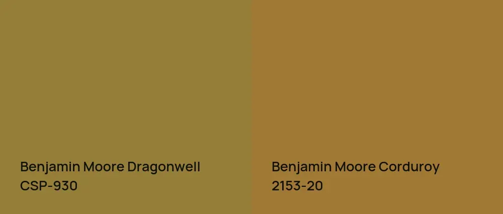 Benjamin Moore Dragonwell CSP-930 vs Benjamin Moore Corduroy 2153-20