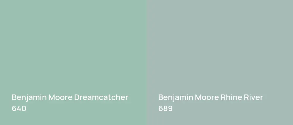 Benjamin Moore Dreamcatcher 640 vs Benjamin Moore Rhine River 689