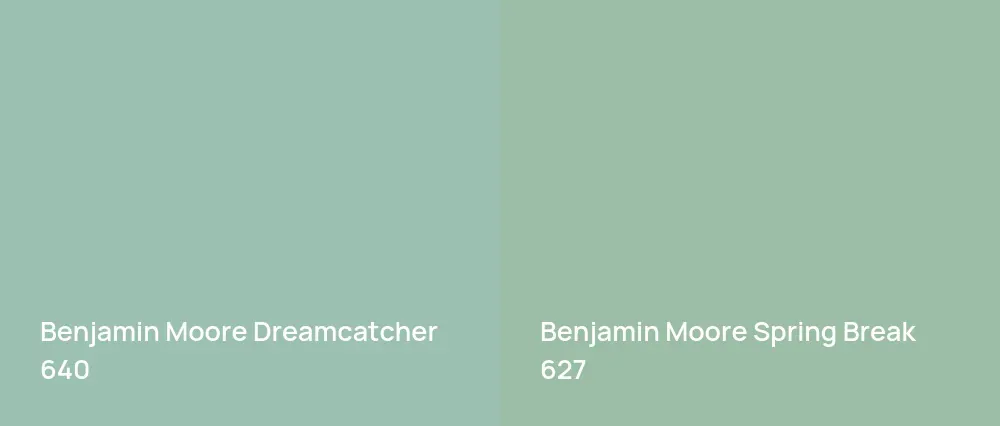 Benjamin Moore Dreamcatcher 640 vs Benjamin Moore Spring Break 627