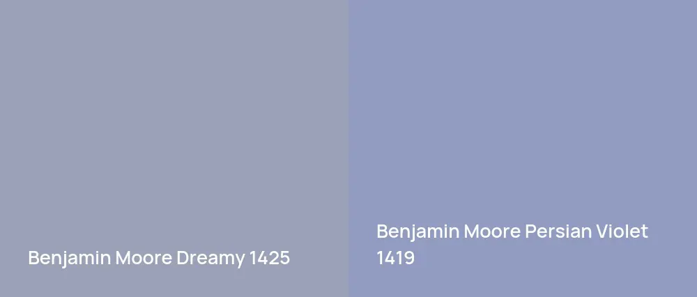Benjamin Moore Dreamy 1425 vs Benjamin Moore Persian Violet 1419