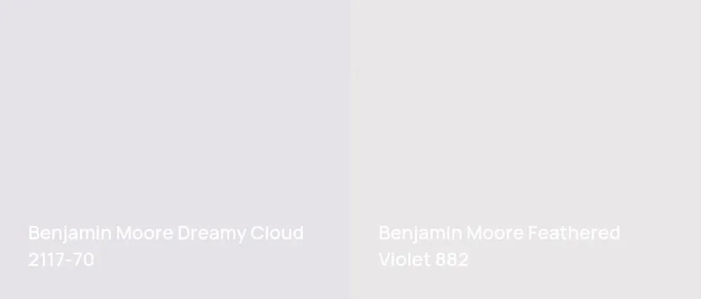 Benjamin Moore Dreamy Cloud 2117-70 vs Benjamin Moore Feathered Violet 882