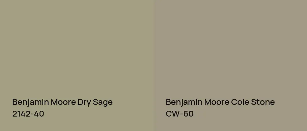 Benjamin Moore Dry Sage 2142-40 vs Benjamin Moore Cole Stone CW-60