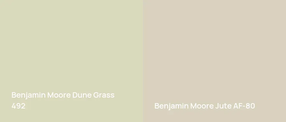 Benjamin Moore Dune Grass 492 vs Benjamin Moore Jute AF-80