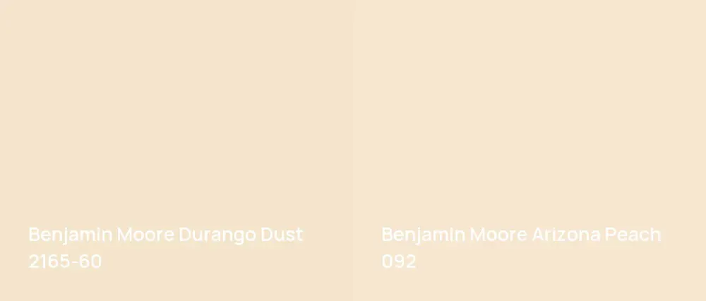 Benjamin Moore Durango Dust 2165-60 vs Benjamin Moore Arizona Peach 092