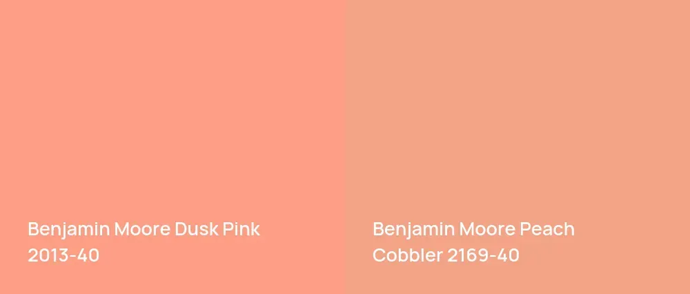 Benjamin Moore Dusk Pink 2013-40 vs Benjamin Moore Peach Cobbler 2169-40
