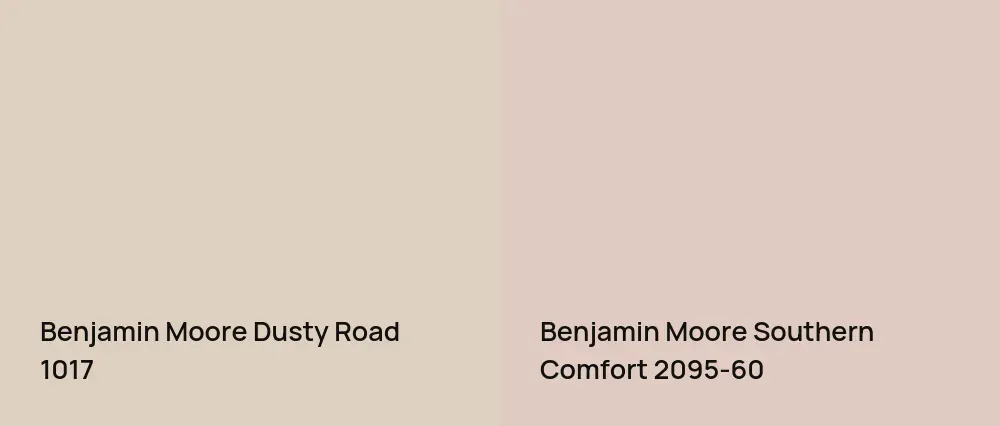 Benjamin Moore Dusty Road 1017 vs Benjamin Moore Southern Comfort 2095-60