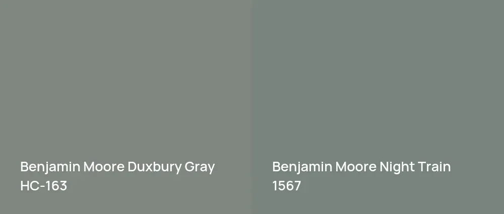 Benjamin Moore Duxbury Gray HC-163 vs Benjamin Moore Night Train 1567