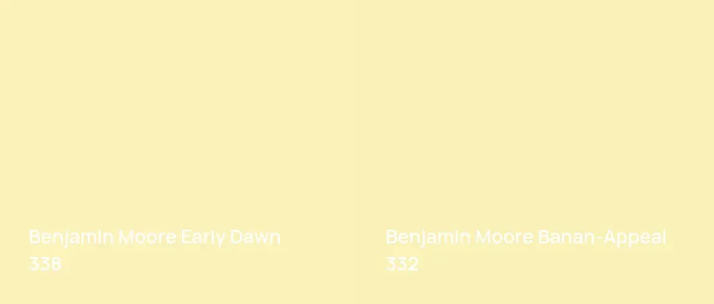 Benjamin Moore Early Dawn 338 vs Benjamin Moore Banan-Appeal 332