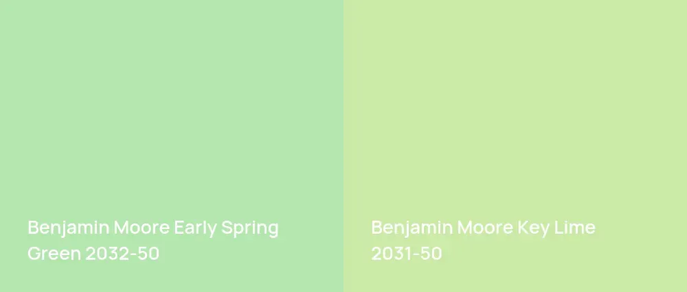 Benjamin Moore Early Spring Green 2032-50 vs Benjamin Moore Key Lime 2031-50