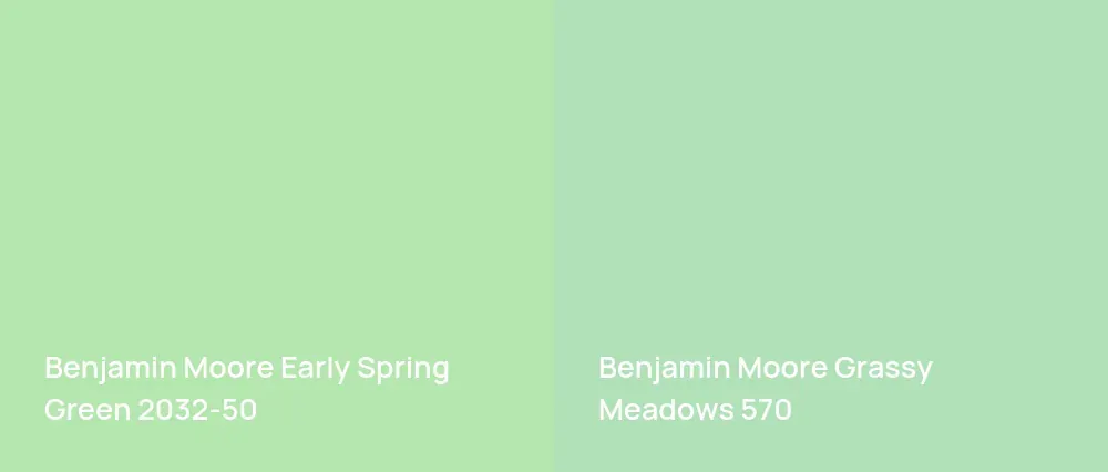 Benjamin Moore Early Spring Green 2032-50 vs Benjamin Moore Grassy Meadows 570