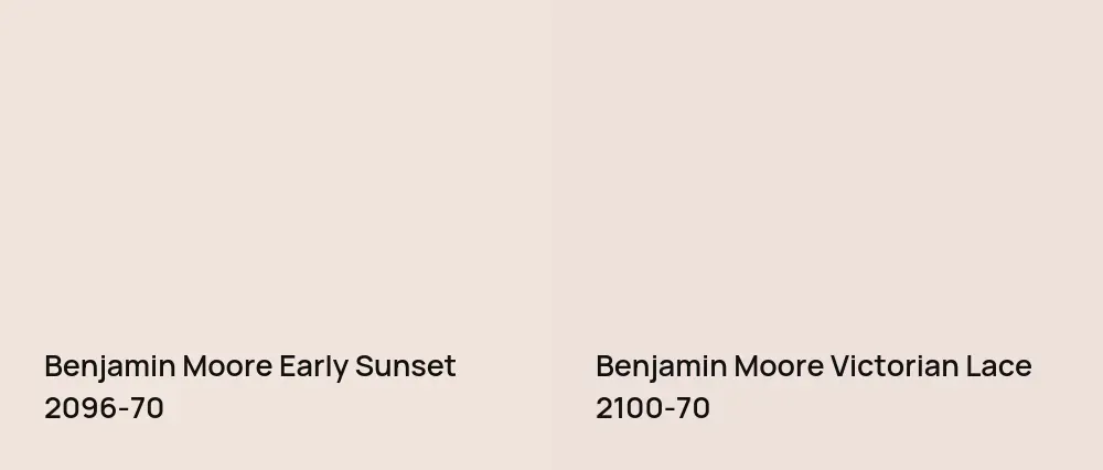 Benjamin Moore Early Sunset 2096-70 vs Benjamin Moore Victorian Lace 2100-70