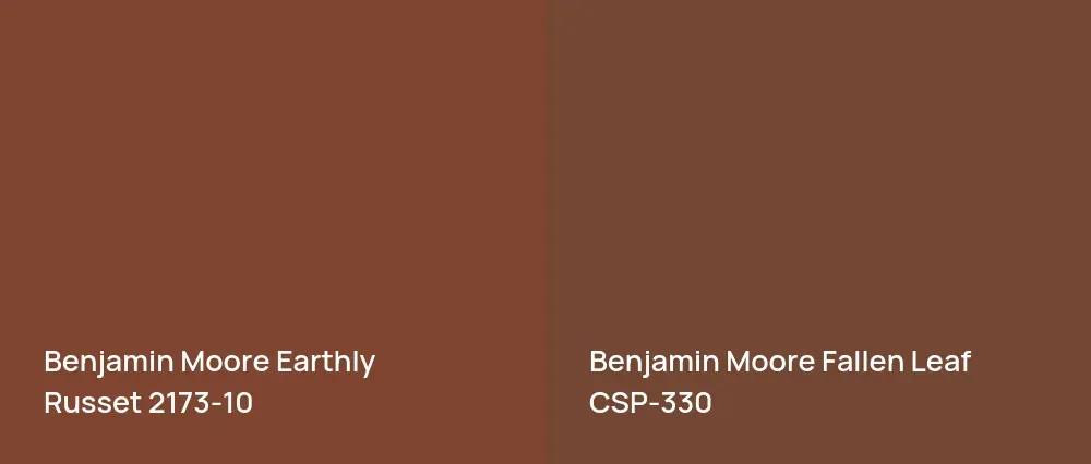 Benjamin Moore Earthly Russet 2173-10 vs Benjamin Moore Fallen Leaf CSP-330