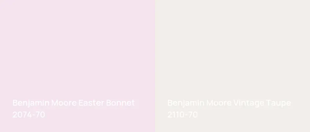 Benjamin Moore Easter Bonnet 2074-70 vs Benjamin Moore Vintage Taupe 2110-70