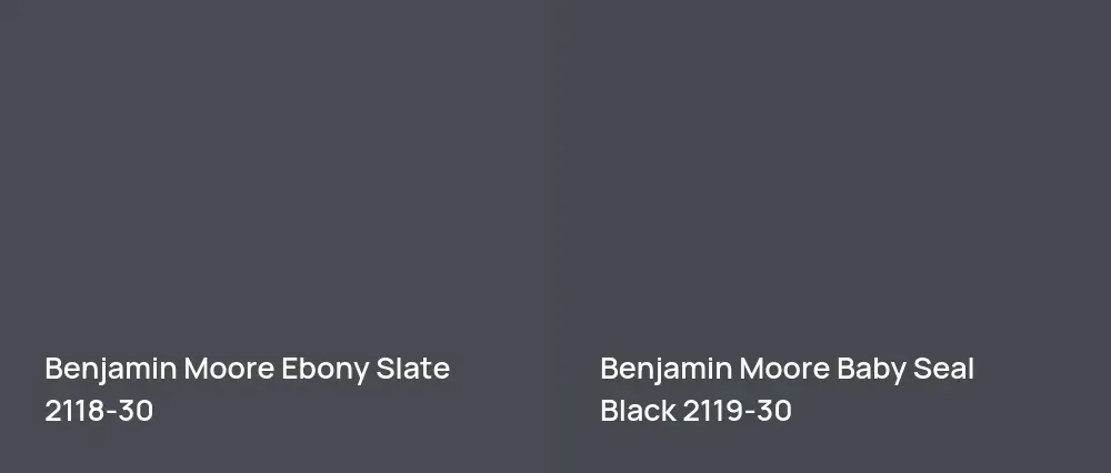 Benjamin Moore Ebony Slate 2118-30 vs Benjamin Moore Baby Seal Black 2119-30
