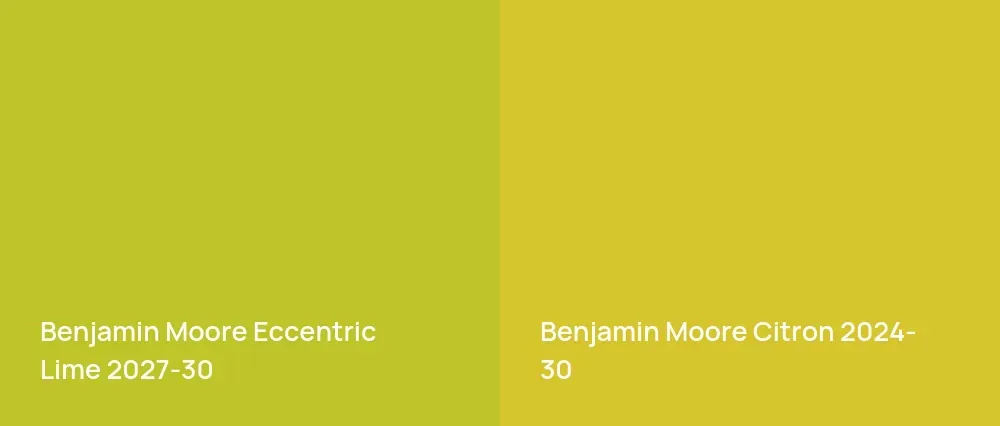 Benjamin Moore Eccentric Lime 2027-30 vs Benjamin Moore Citron 2024-30