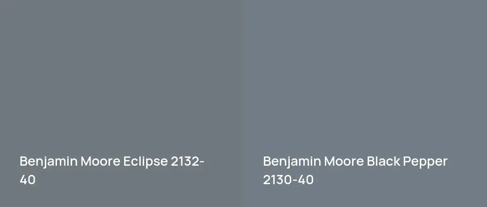 Benjamin Moore Eclipse 2132-40 vs Benjamin Moore Black Pepper 2130-40