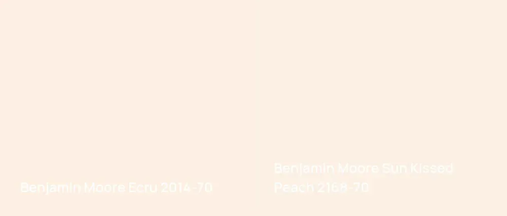 Benjamin Moore Ecru 2014-70 vs Benjamin Moore Sun Kissed Peach 2168-70