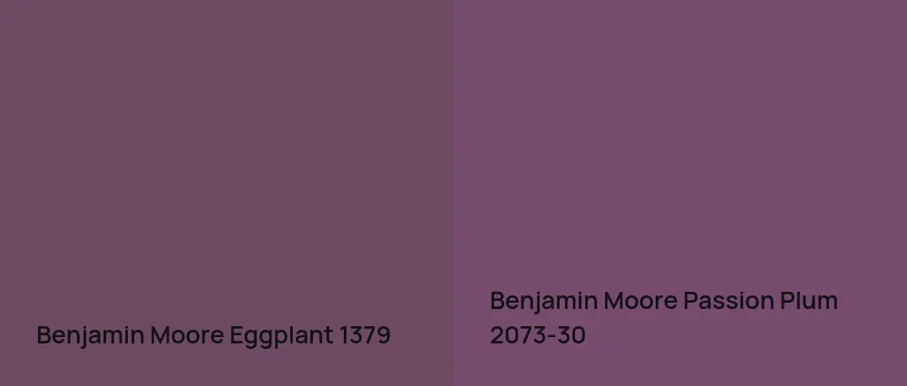 Benjamin Moore Eggplant 1379 vs Benjamin Moore Passion Plum 2073-30