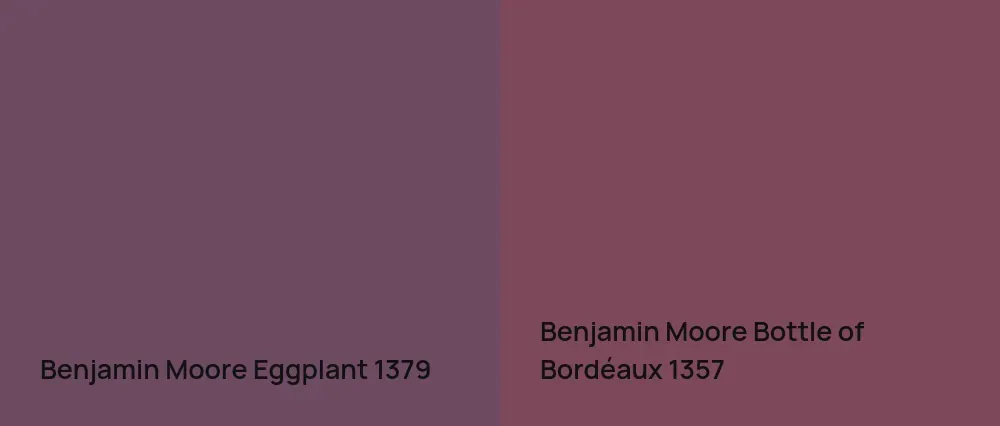 Benjamin Moore Eggplant 1379 vs Benjamin Moore Bottle of Bordéaux 1357