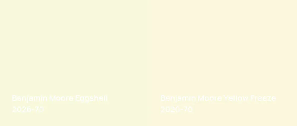 Benjamin Moore Eggshell 2026-70 vs Benjamin Moore Yellow Freeze 2020-70
