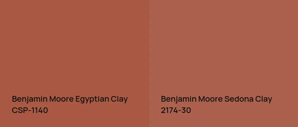 Benjamin Moore Egyptian Clay CSP-1140 vs Benjamin Moore Sedona Clay 2174-30