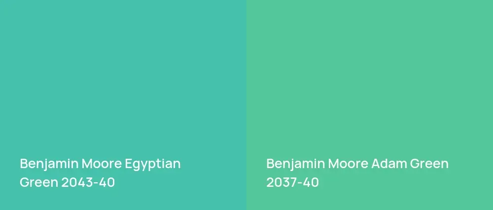 Benjamin Moore Egyptian Green 2043-40 vs Benjamin Moore Adam Green 2037-40