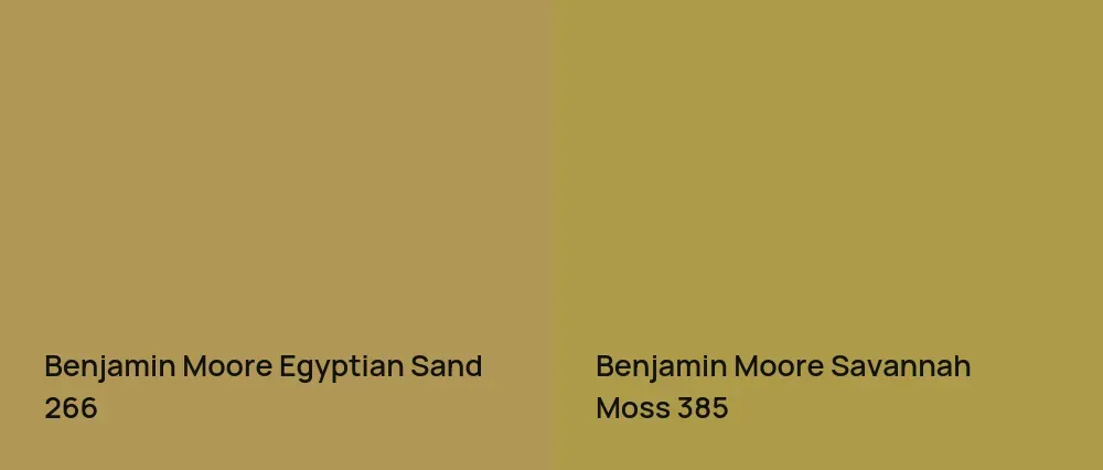 Benjamin Moore Egyptian Sand 266 vs Benjamin Moore Savannah Moss 385