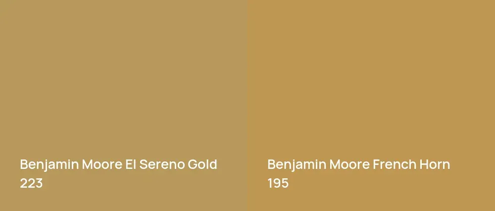 Benjamin Moore El Sereno Gold 223 vs Benjamin Moore French Horn 195