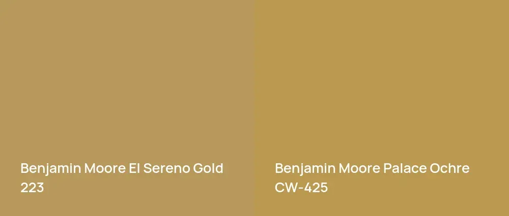 Benjamin Moore El Sereno Gold 223 vs Benjamin Moore Palace Ochre CW-425
