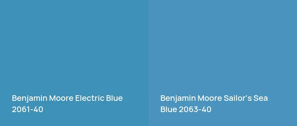 Benjamin Moore Electric Blue 2061-40 vs Benjamin Moore Sailor's Sea Blue 2063-40