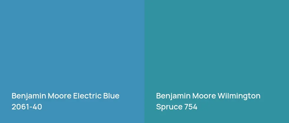 Benjamin Moore Electric Blue 2061-40 vs Benjamin Moore Wilmington Spruce 754