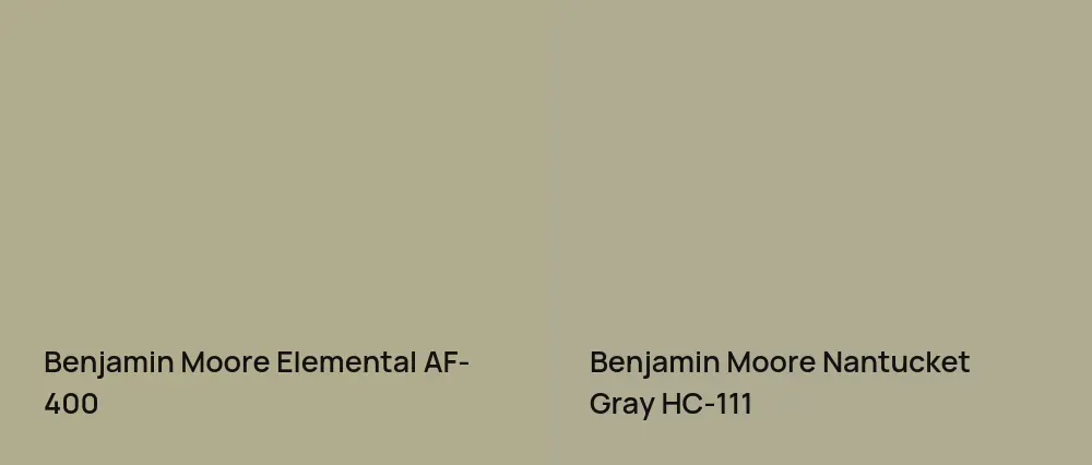 Benjamin Moore Elemental AF-400 vs Benjamin Moore Nantucket Gray HC-111