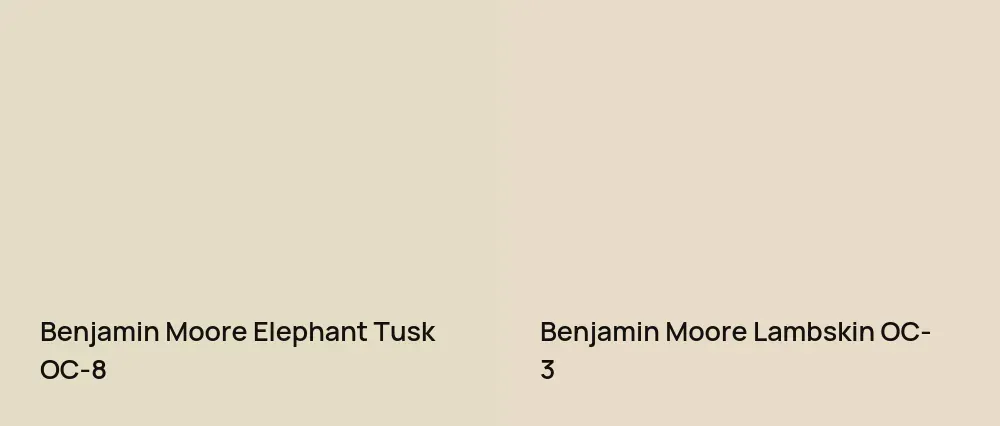 Benjamin Moore Elephant Tusk OC-8 vs Benjamin Moore Lambskin OC-3