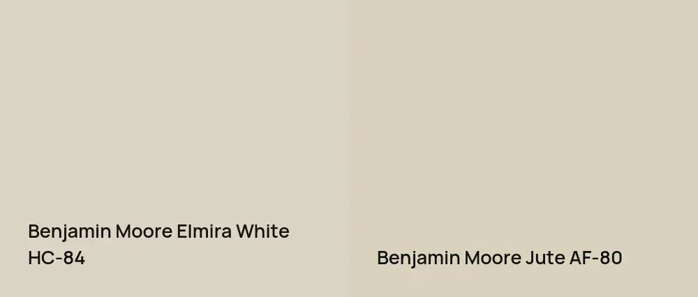 Benjamin Moore Elmira White HC-84 vs Benjamin Moore Jute AF-80