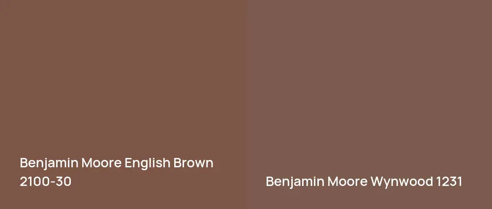 Benjamin Moore English Brown 2100-30 vs Benjamin Moore Wynwood 1231