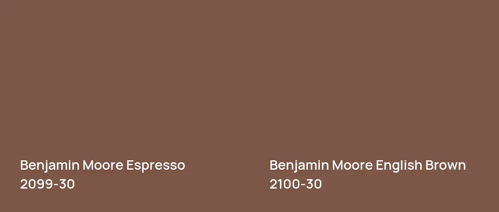 Benjamin Moore Espresso 2099-30 vs Benjamin Moore English Brown 2100-30