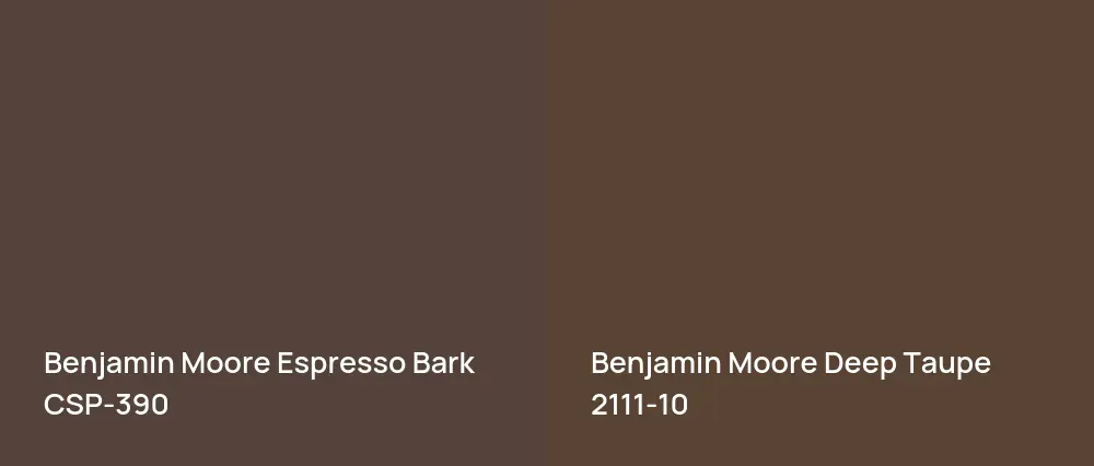Benjamin Moore Espresso Bark CSP-390 vs Benjamin Moore Deep Taupe 2111-10